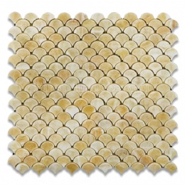 Yellow Onyx Fan Shaped Mosaic